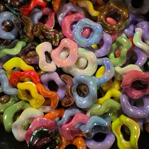 Assorted Color 16MM Wavy Acrylic Spacers, 25 pack- Assorted Colors Including Pink, Blue, Yellow, Brown & More pen topper