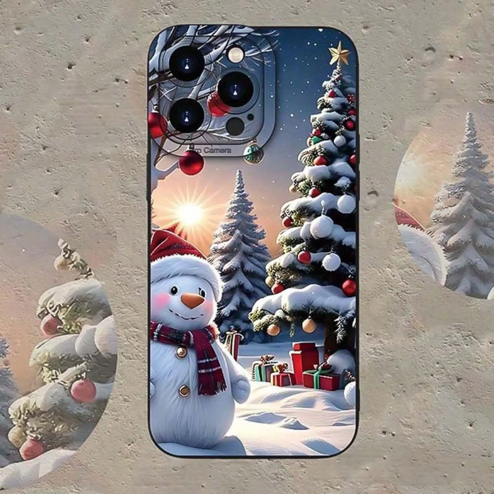 Cartoon snowman pattern phone case, shockproof protective case, full-cover anti-drop phone cover, suitable for iPhone 17 16 15 14 13 12 11 Pro Max/X/XS/XSMAX/16E/12.13 MINI, a Christmas gift for friends, family, and yourself., Accessories, Tpu, Anti-Drop,