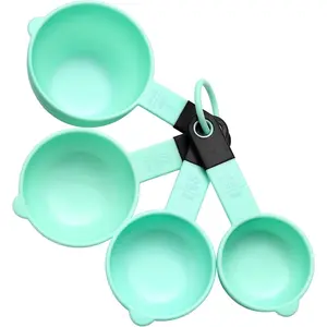 Chef Mint Magnetic Measuring Cups Set of 4, Stackable Plastic Measuring Cups with Easy to Read Markings - Measure Dry and Liquid Ingredients, BPA Free, Kitchen Tool for Baking & Cooking