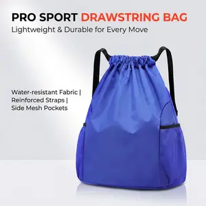 Waterproof Drawstring Bag, Unisex Large Sports Backpack, Oxford Fabric Gym Bag, Ideal for School Travel Swimming Hiking