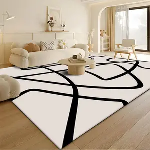 Line Pattern Modern Style Carpet, 1 Count Non-slip Washable Floor Mat, Decorative Area Rug for Home Living Room Bedroom Study Room, Home Decor Rugs