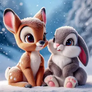 Rabbit & Deer Pattern DIY Diamond Arts Colorful Painting Kit without Frame, 5D Diamond Arts Colorful Painting Kit, DIY Decorative Art Picture for Beginner, Diamond Painting Kits