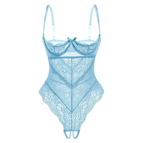 Avidlove Sexy Lingerie for Women with Underwire Lace Teddy Lingerie Bodysuit One Piece Babydoll Nightgown Adjustable Feminine Floral Womenswear Stockings Straps Soft Fabric Basic Minimalist