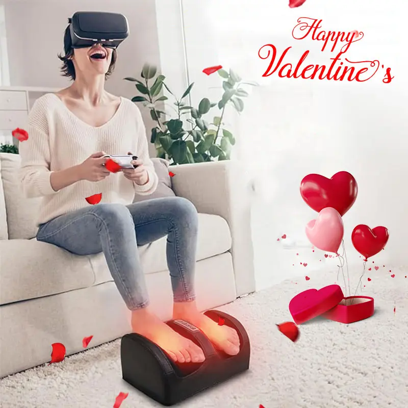 Relaxing heated foot massager - a foot massager that promotes blood circulation and relaxation, with heating function - Valentine's Day exclusive neck massager foot massager massage gun black [high match]