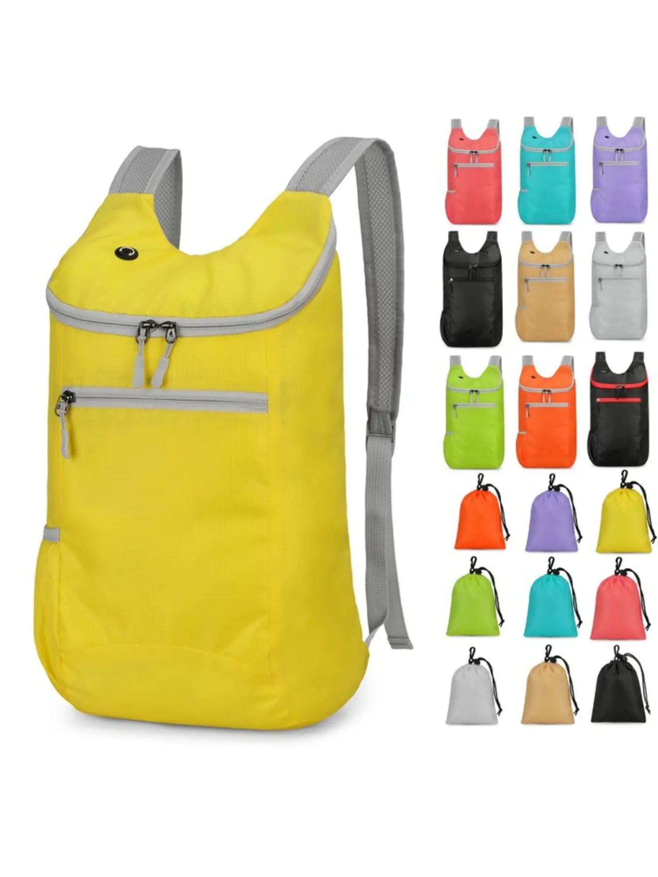 Light Gray Dual-Use Backpack for Outdoor Commuting Ultra-Lightweight, Foldable Waterproof Hiking Backpack Unisex Short Trip Travel Backpack Waterproof Bookbag