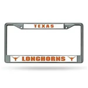212 MAIN Texas Longhorns Chrome License Plate Frame - Sports Collectible Vehicle Removable Plate Protector, Replacement Special Order Accessory, Automotive, Custom License Plates