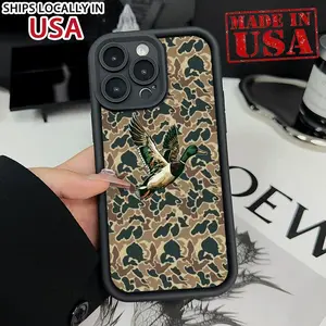 Case for iPhone 16 Pro Max 15 Plus 14 13 12 11 XS XR Camo Wildlife Anti-Scratch Shockproof Soft Silicone Protective Cover