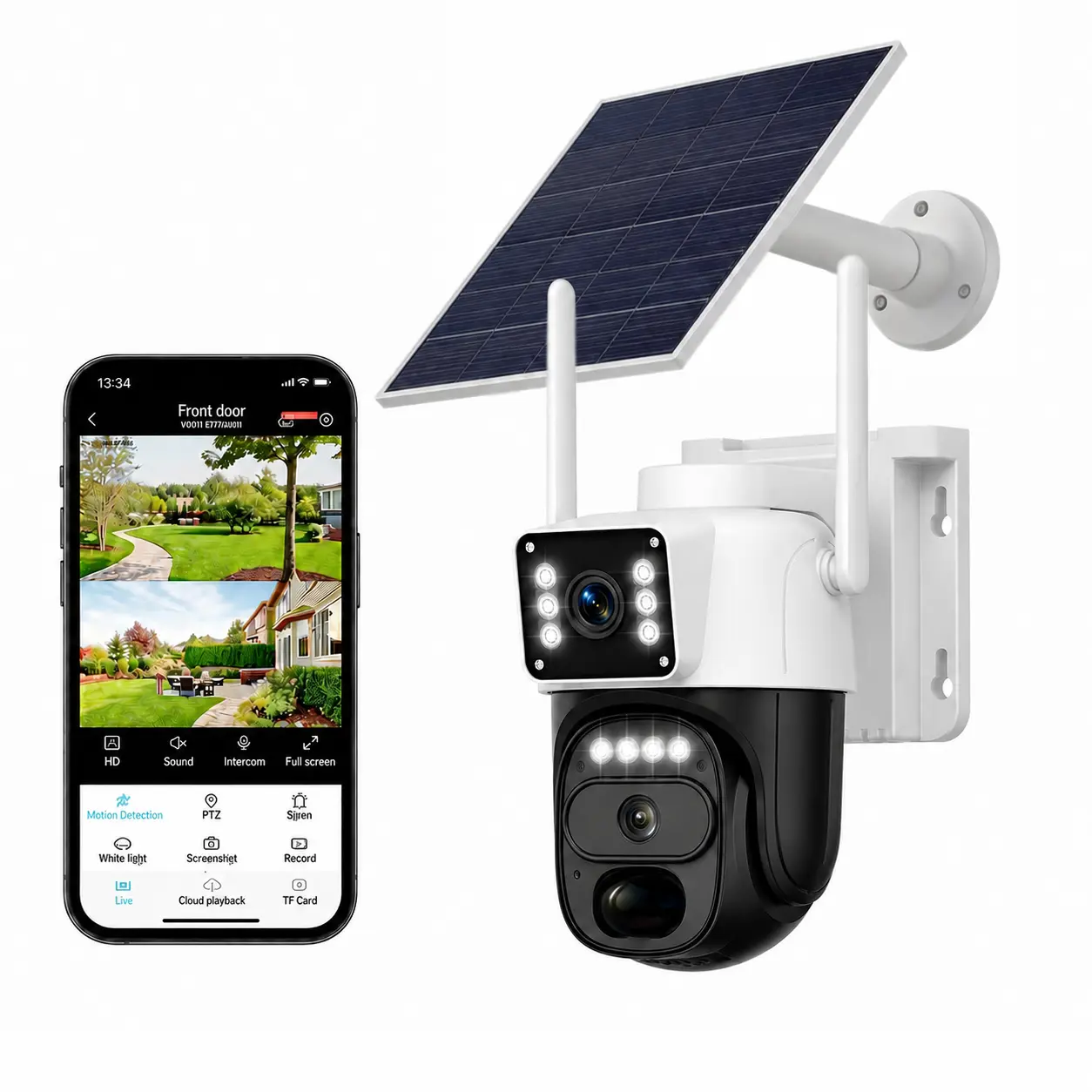 4G Solar-Powered Security Camera: Hawkray 2K Dual Lens 360° PTZ System with Battery Backup, Color Night Vision & PIR Alarm – Wireless No WiFi