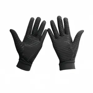 Copper Infused Full Finger Touchscreen Compression Gloves, Grip Gloves for Men, Women, Arthritis & Carpal Tunnel Pain Relief, Breathable High Elastic Anti-Slip Textured for Typing, Gaming, Working, Hand Rehabilitation, Daily Use