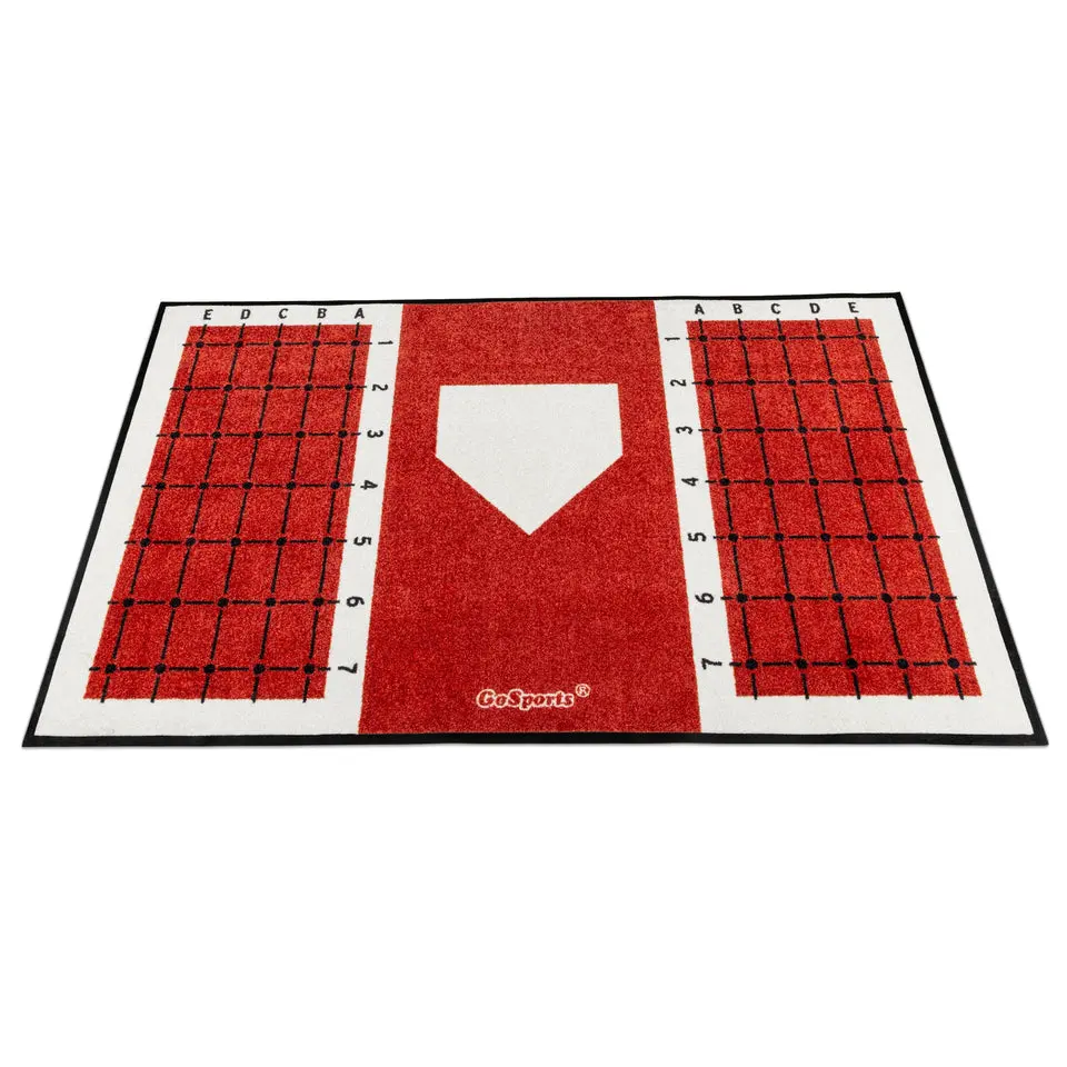 GoSports Baseball and Softball Hitting Mat with Batting Stance Alignment Guide - 6 x 4 ft