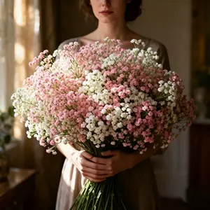 1,200 lifelike artificial gypsophila flowers (20 bunches of white + 20 bunches of pink), perfect for outdoor wedding decorations, birthday parties, and seasonal displays. Ideal for weddings, engagement ceremonies, homes, and offices—a wonderful gift.