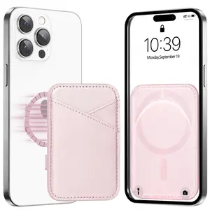 For MagSafe Wallet, Magnetic Wallet Card Holder for iPhone 15/14/13/12 Series, 0.12" Invisible Ultra-Thin Magnetic Phone Wallet, 2 Independent Card Slot, Vegan Leather