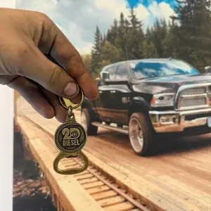Diesel 2D Keychain with Can Opener - Key Chain Accessory for Diesel Enthusiasts No Warranty