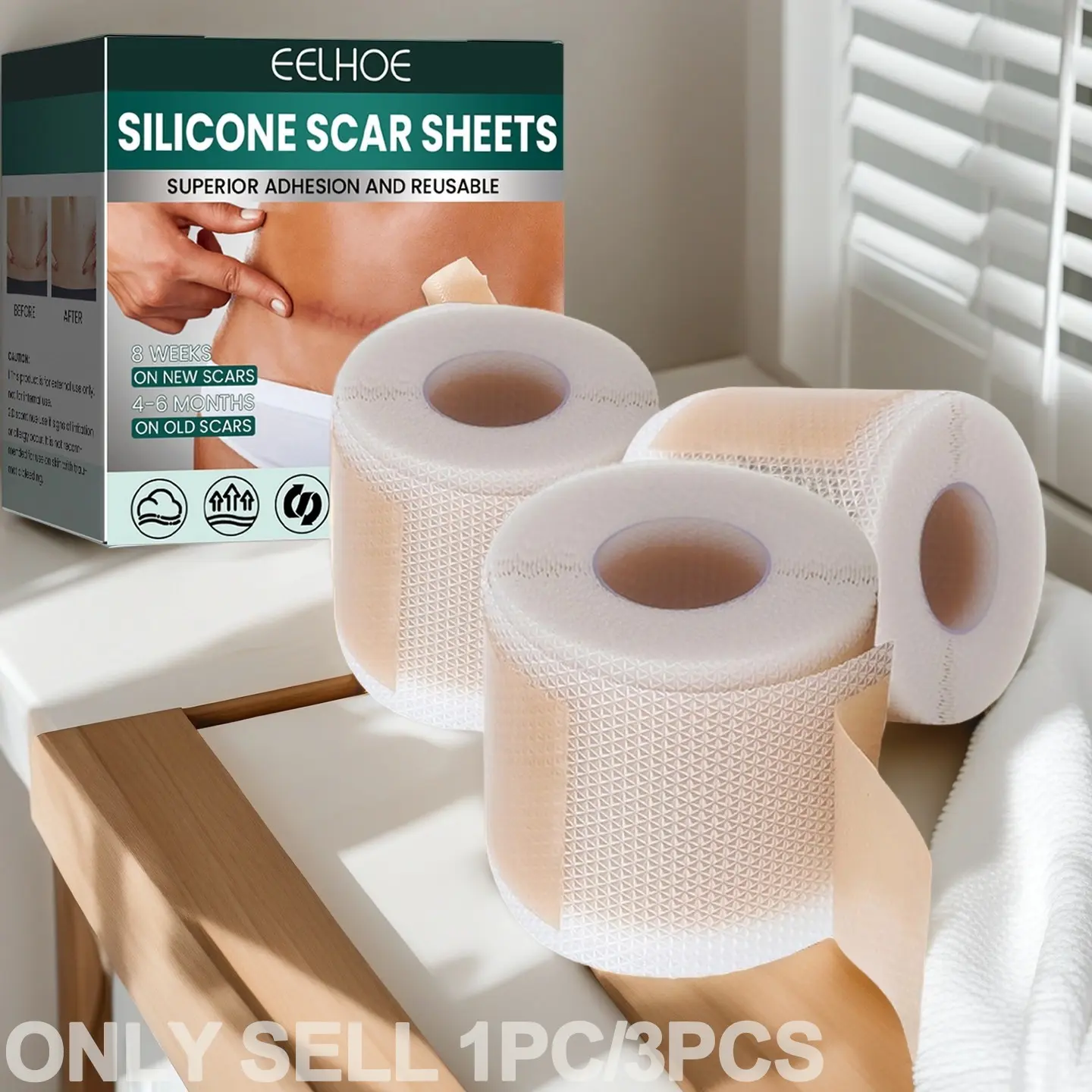 Silicone Scar Care Patch, Invisible Scar Tape, Silicone Scar Sheets, Waterproof & Gentle Ingredients, Daily Skin Protection, Smooth & Lightweight Design for Scars Treatment, Scar Solution