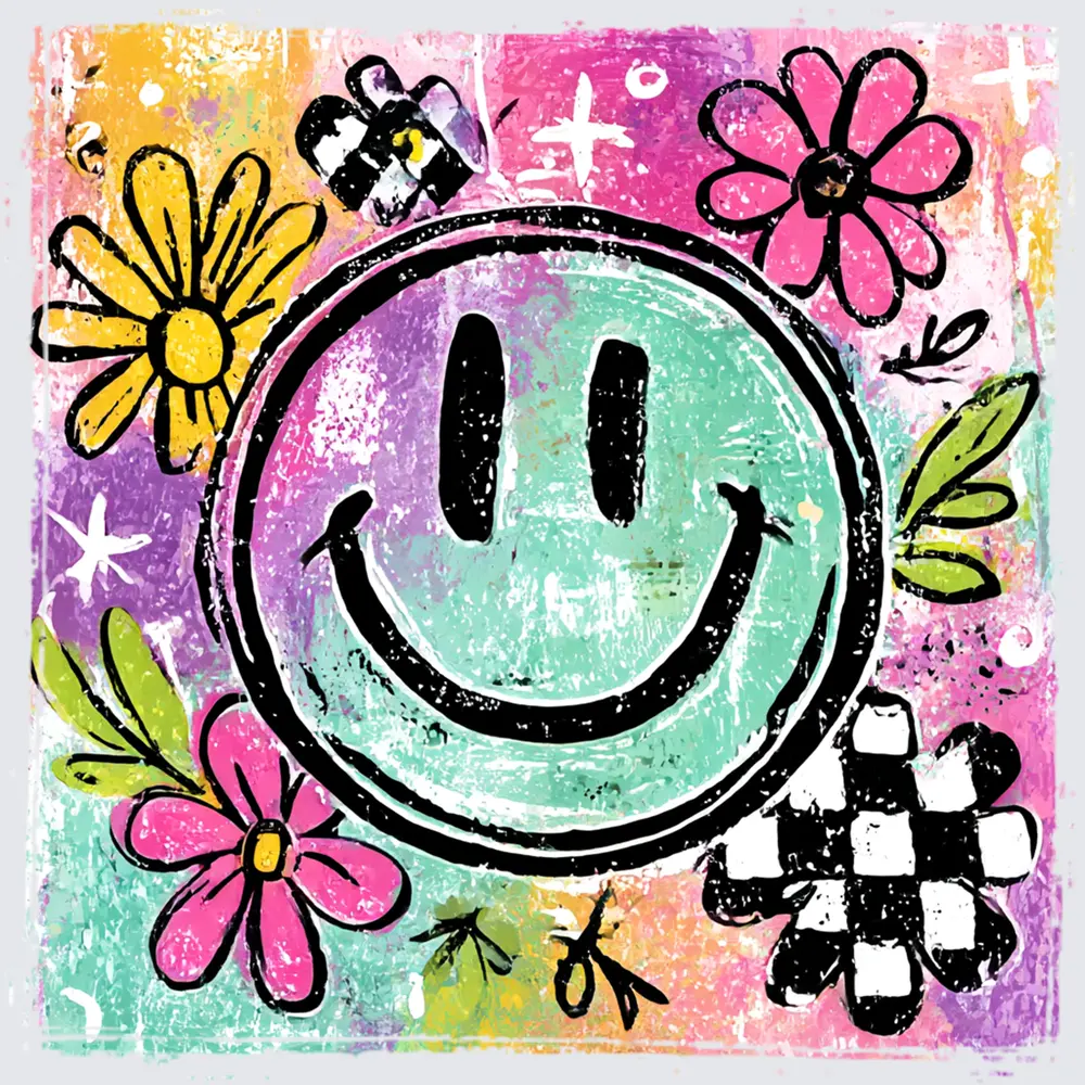 Finger Painted Smiley Face