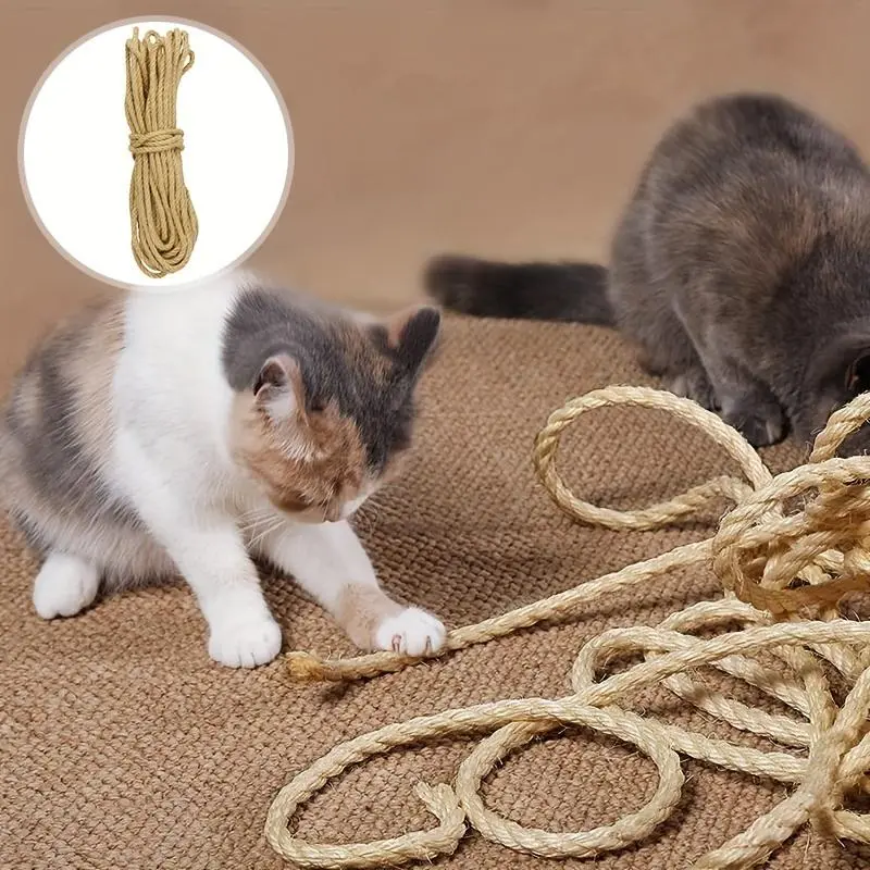 787.4inch Durable Natural Hemp Rope Scratching Posts - Strong sisal rope, claw accessory, ready to use upon unwinding, hemp rope jewelry campingessentials