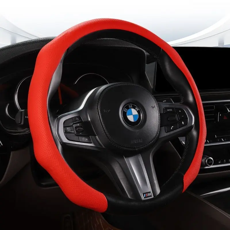 2026 New High-End Napa Leather & Alcantara Car Steering Wheel Cover, Fur-Lined, Non-Slip, Durable, Sweat-Resistant Universal Car Interior Accessory