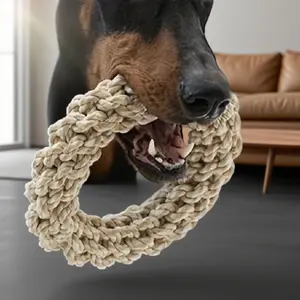 Durable Chew Resistant Dog Toy, Heavy Interactive Teeth Grinding Toy for Medium Large Dogs, Strong Anti-Chew, Tug-Of-War & Solo Play
