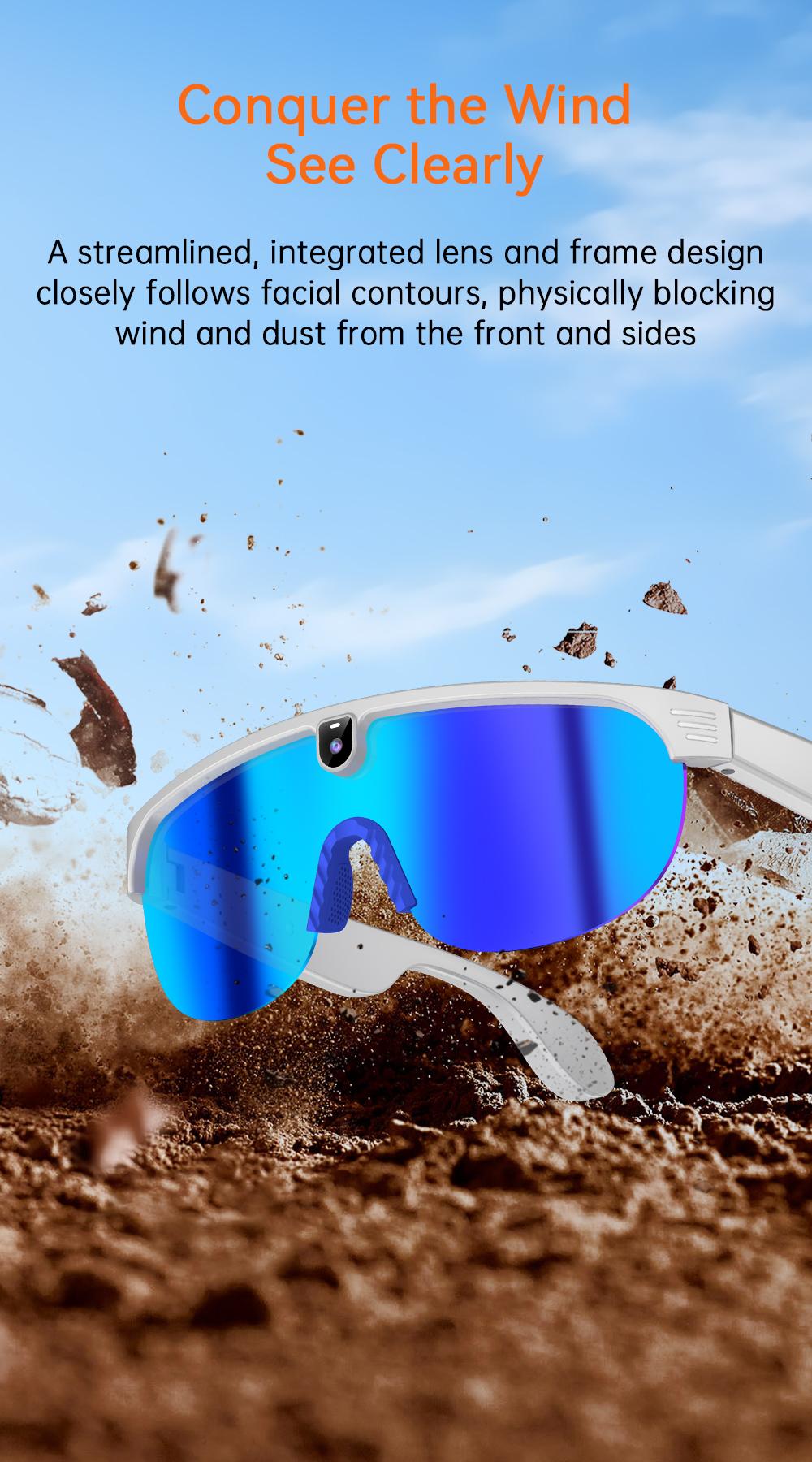 2026 AI Smart Glasses with Camera Dust UV Proof Cycling Sports Goggles- HD Video Recording Glasses with Audio, Music Playback, Wireless Call, Touch Control, Real-Time Translation, AI Object Recognition, for Men Women, Translation Glasses