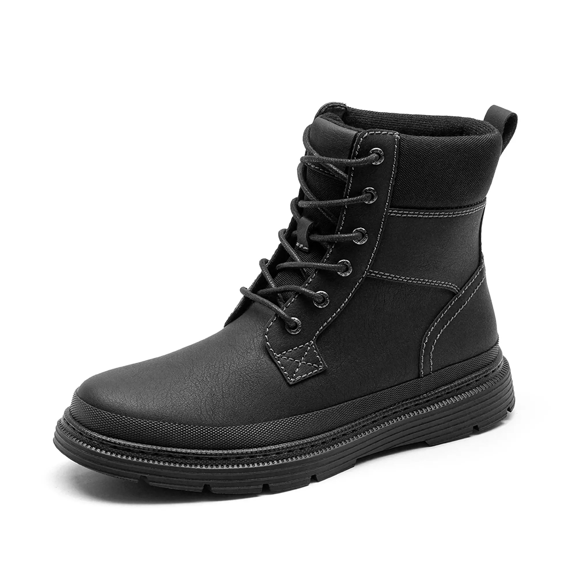 BRUNO MARC Men's Waterproof Snow Boots, Insulated Lace-Up Round Toe Footwear for Cold Weather Outdoor Activities, Laces, Closed, Mid Boot, Tpe Sole, Outdoors, Thermoplastic Elastomers, Walking Shoes