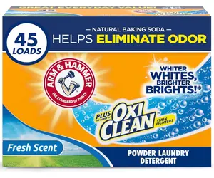 Arm & Hammer Plus OxiClean Powder Laundry Detergent, Fresh Scent, 45 Loads, 3.48 Pound (Pack of 1) - Package May Vary