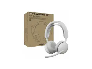 Logitech Zone Wireless 2 ES for Business - Noise-Canceling Wireless Headset with Adaptive Hybrid ANC (Teams version, with receiver) - Off-white