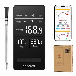 Wireless Smart WiFi Digital Meat Thermometer for Indoor BBQ & Oven, Long-Range Kitchen Barbecue Utensil with Ultra-Thin Wireless Probe, Ideal for Family Dinners & Summer Grilling Gifting