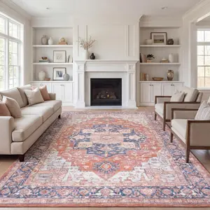 JONATHAN Y Maris Ornate Medallion Machine-Washable Area Rug