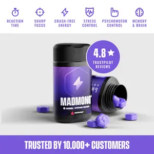 MADMONQ Focus Chewable Tablets – Sugar-Free Vegan Supplement for Focus & Mental Clarity