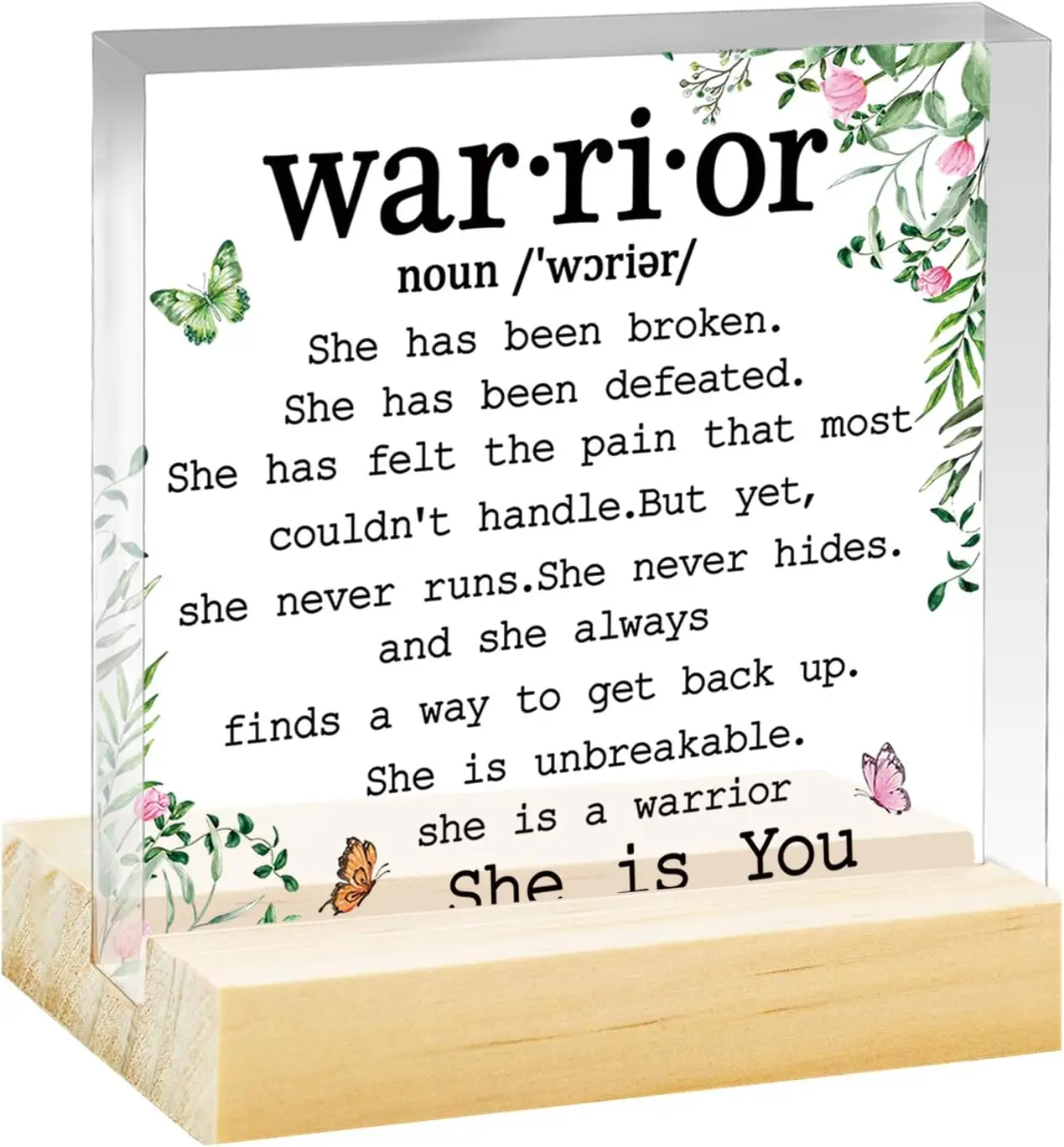 Gifts for Cancer Patients Women Cancer Survivor Gifts for Woman Breast Cancer Gift for Woman Acrylic Home Decorative Sign Inspirational Gift for Friends Coworkers