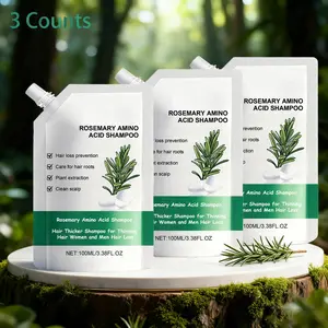 3-Piece Portable Lactic Acid Rosemary Volume Shampoo Set, Gentle Cleansing Hair Care, Natural Volumizing Moisturizing Conditioner