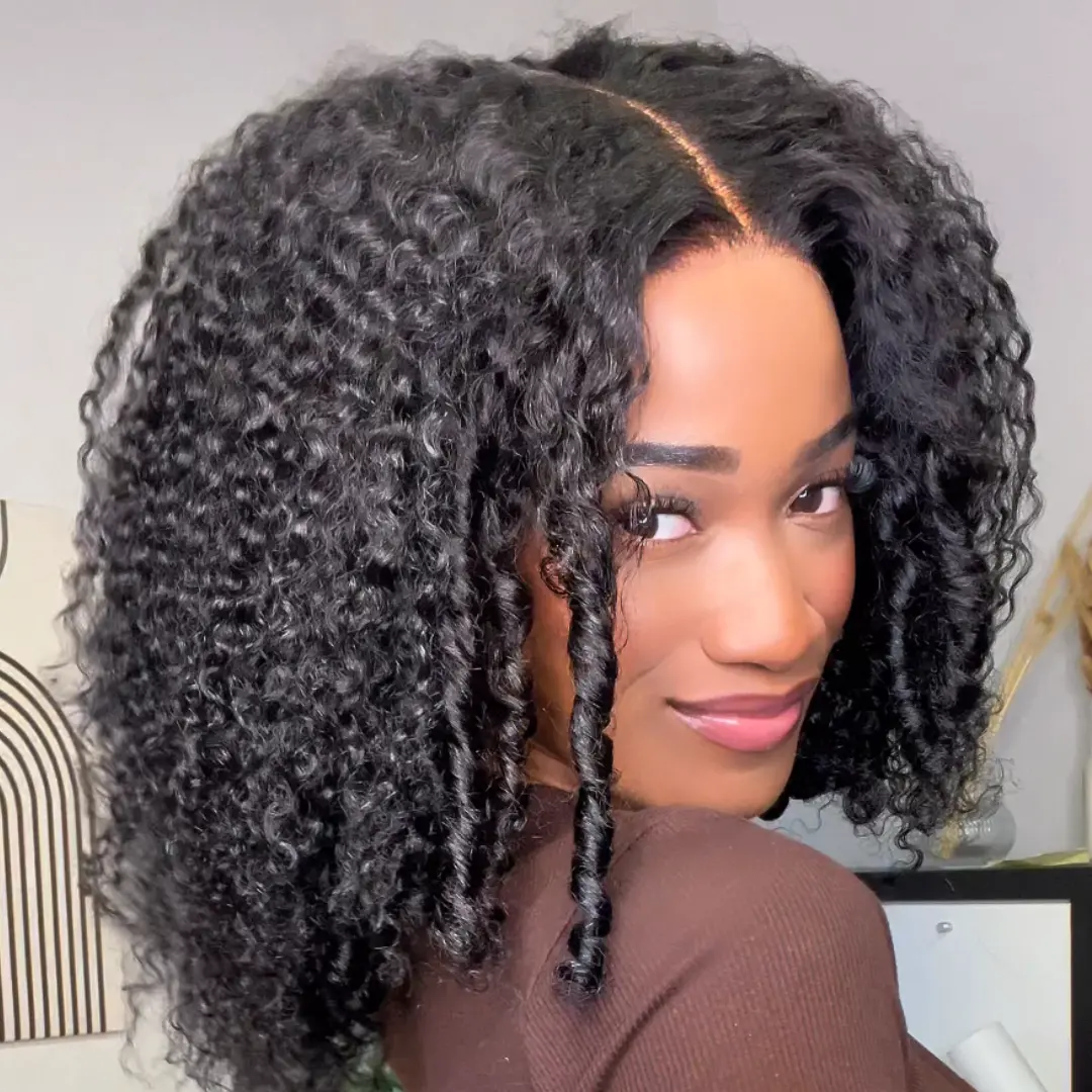 UNice 250% Density Afro Kinky Curly Wig with Burmese Curly Layer Pre Bleached Glueless 7x5 HD Lace Closure Human Hair Wigs with Drawstring Pre Plucked Natural Hairline Beginners Friendly #tiktokshopmemorialday summerwins
