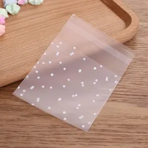 100pcs Polka Dot Frosted Packaging Bags - Self-Closing, Reusable, and Durable Polyethylene Bags for Biscuits, Candies, and Holiday Gifts - Fashionable and Versatile Baking Packaging Supplies