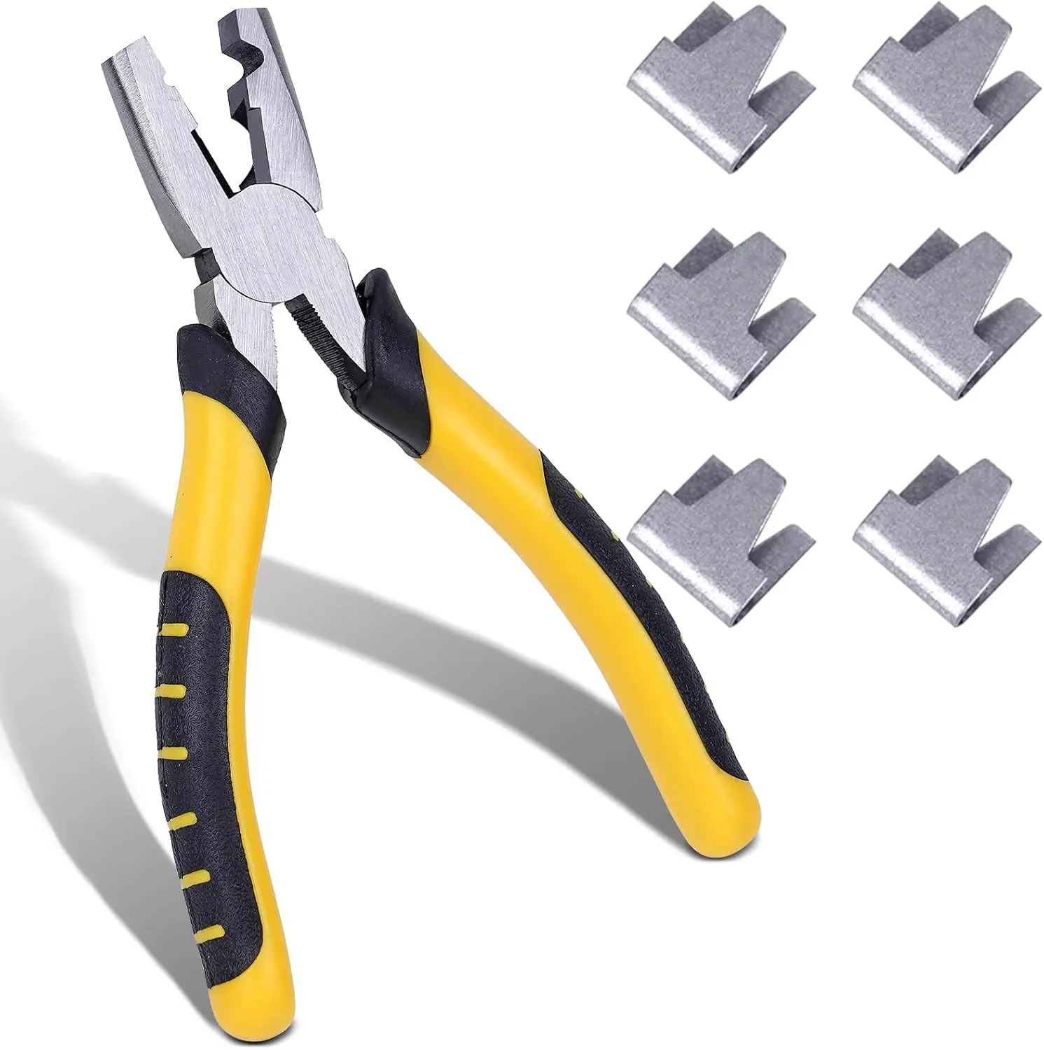 300 Pcs Wire Cage Clip and Hog Ring Pliers Kits Fencing Pliers Snap-Ring Pliers C Clip Pliers for Bird Dog Cat Chicken Rabbit Pigeon Pet Wire Cage Building Installation Tool