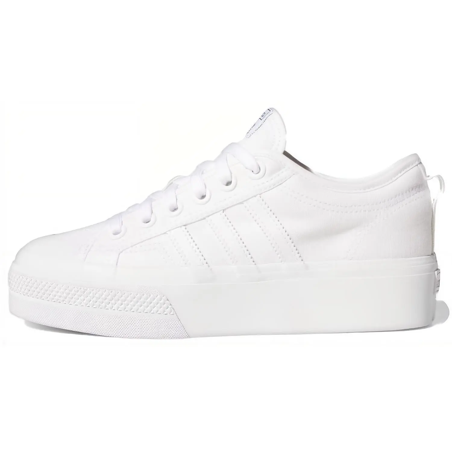 Adidas Women's Nizza Platform Trainer, Triple White Casual Retro Shoe with a Comfortable Cushioned Sole, Walking Shoes, Sneaker, Sports Shoes