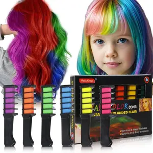 MeduGoga Instant Hair Chalk Comb 6 Color Non-Toxic Quick-Dry Water-Washable Temporary Hair Color Fluorescent Vibrant Dye Stick for Halloween Party Festival Fun Fashion Makeover Disposable Tool cosplay Highlight Blonde Wavy Ombre Balayage