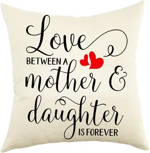 Decorative Mom Quote Throw Pillow Cover 18 x 18 Inches Home Decor Pillow case Cotton Linen Cushion Cover for Mom Birthday Gifts