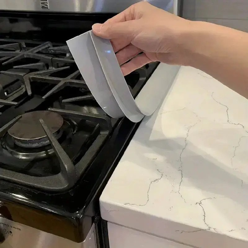 6-Piece Durable Silicone Kitchen Sealing Strips, Heat Resistant Waterproof Anti-Dirt Gap Cover, Kitchenware Accessory