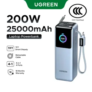 UGREEN Nexode Power Bank 25000mAh 200W Laptop Portable Charger with Built-in Retractable USB C Cable Fast Charging for MacBook Pro/Air/iPhone 17 16/iPad Pro/Galaxy S25 Ultra/Dell/HP and More DealsForYouDays