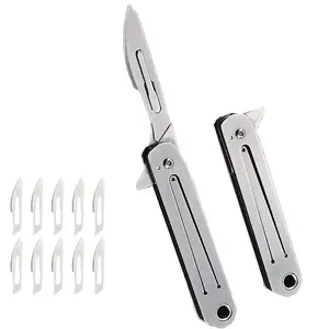 Small Stainless Steel Quick Release Utility Knife,EDC Pocket Knife Folding Knife Keychain tool