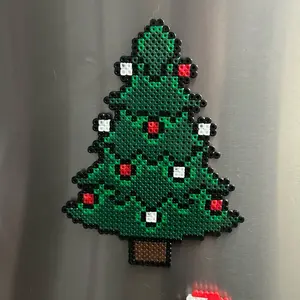 Perler Bead Christmas Magnets for Home and Office Decor