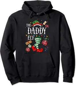 Daddy Elf Matching Family Group Christmas Pajama Pullover Hoodie - Phoebeumba Shop 42B0BKLQPVWZ