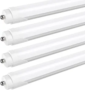 JESLED T8 T10 T12 8FT LED Light Bulbs, 50W 6000LM, 5000K Daylight White, Single Pin Fa8 LED Tube Replacement for Fluorescent Fixtures, Frosted, Ballast Bypass, Warehouse Workshop Garage Lights 4-Pack