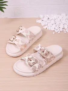 Women's Thick Sole Toe-Open Sandals, Adjustable Buckle Design, Comfortable Casual Slippers Walking Shoes, Perfect for Summer Daily Shopping and Outdoor Activities, Footwear