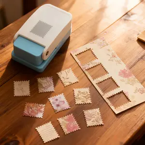 Large Paper Puncher, Embossing Machine | Stamp-Shaped Decorative Cutter, Plastic Material, Suitable for Hand Books, Photo Albums, Greeting Card Making, Office Supplies and Gifts, Custom Stamp