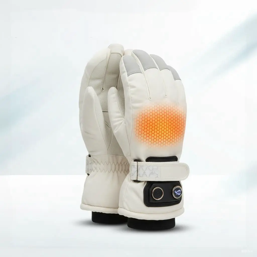 Unisex 3rd Rechargeable Heated Gloves, Water & Wind-Resistant Thermal Wear with 3 Heat Levels and Touchscreen for Easy Control for Biking & Skiing