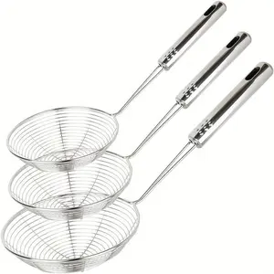 3 Piece Stainless Steel Vegetable Colander Set, Modern Minimalist Design, Multiple Sizes Deep Basket, Ideal for Home Cooks and Food Enthusiasts, Strainer Set, Draining, Kitchen
