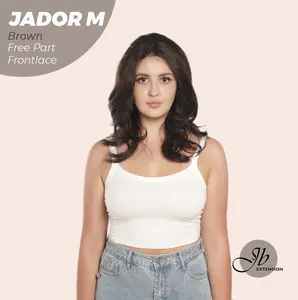 JBEXTENSION 20 Inches Curly Lace Front Wig.Pre Plucked 6*14 HD Transparent Lace Frontal Handmade Futura Fiber Swiss Lace Synthetic Fiber Wig JADOR M