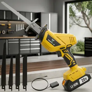 Newly Upgraded Electric Reciprocating Saw Wireless HandSaw with LED Light Safety Lock Multi-Purpose Cutting 1 2 Battery Replaceable Saw Blades Tool Box Tools On Discount Men's Gift Christmas Gift
