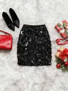 Christmas New Arrival! Sequin Bodycon Mini Skirt for Women Christmas & Autumn/Winter New Style! Sexy Glitter Sequin Skirt for Women, Fashionable, Bodycon and Sparkly Hip-hugging Design. Ideal for Halloween, Christmas, Festival Carnivals, Party Balls, Even